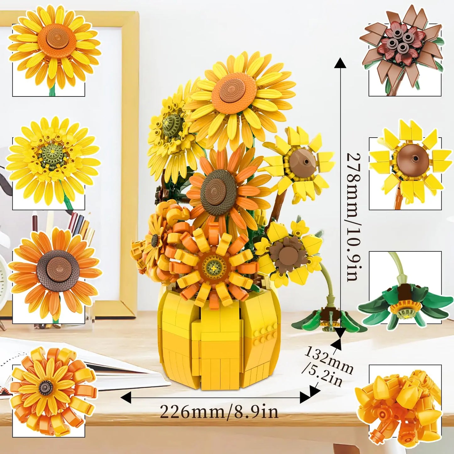 Sunflower Bouquet Mini Building Blocks