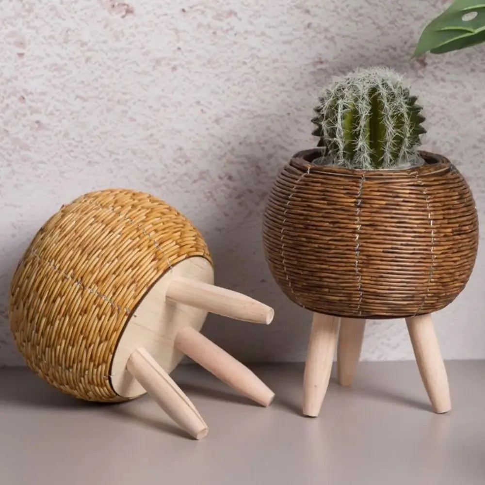 Handwoven Wicker Flower Pot