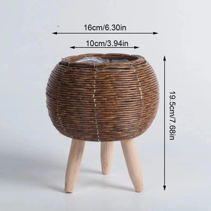 Handwoven Wicker Flower Pot