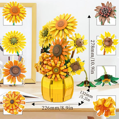 Sunflower Bouquet Mini Building Blocks