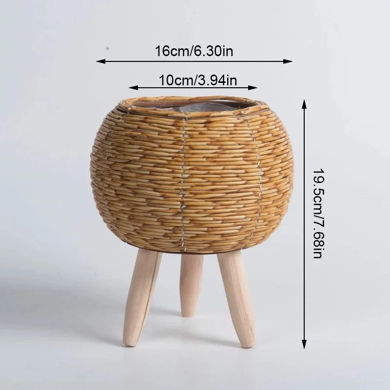 Handwoven Wicker Flower Pot