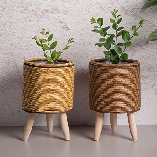 Handwoven Wicker Flower Pot