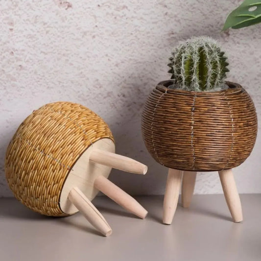 Handwoven Wicker Flower Pot